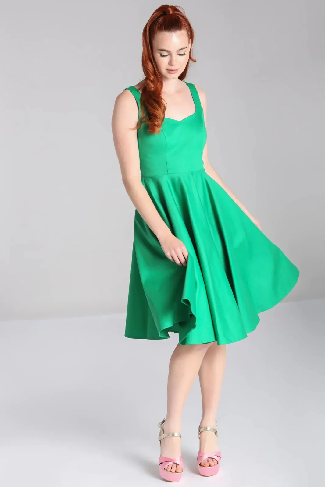 Hell Bunny Heidi Dress in Green