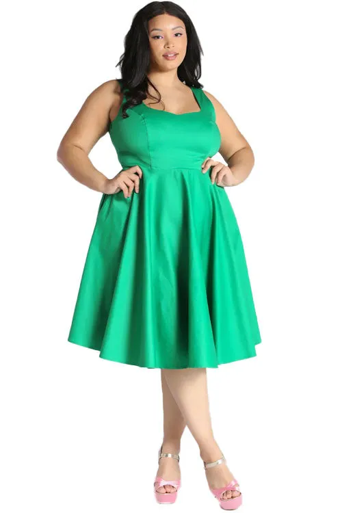 Hell Bunny Heidi Dress in Green