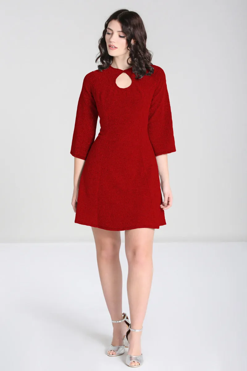 Hell Bunny Loco-Motion Mini Dress in Red Sparkly