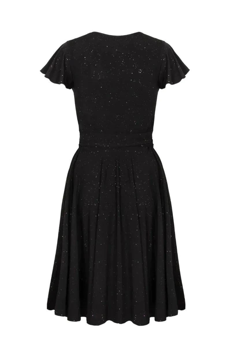 Hell Bunny Luna Wrap Look Dress Sparkly