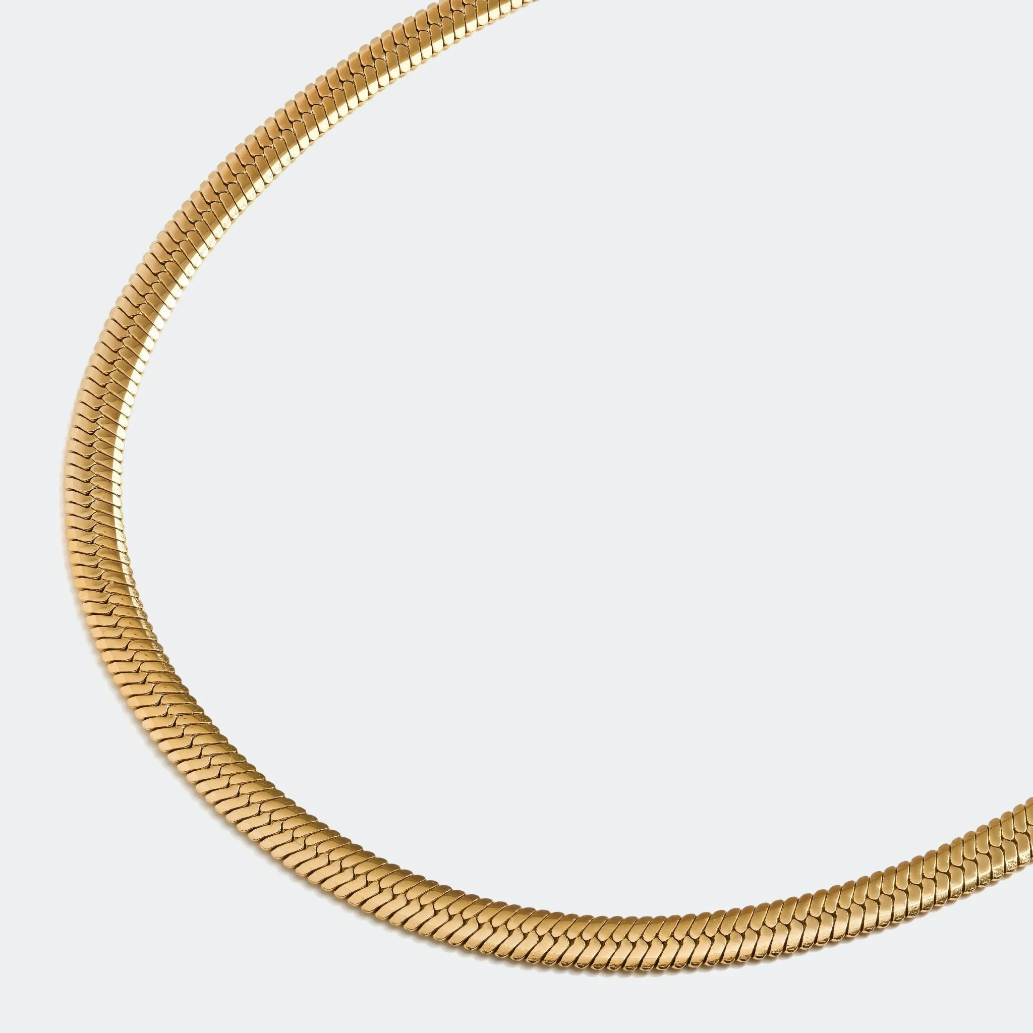 Herringbone Chain Necklace Gold