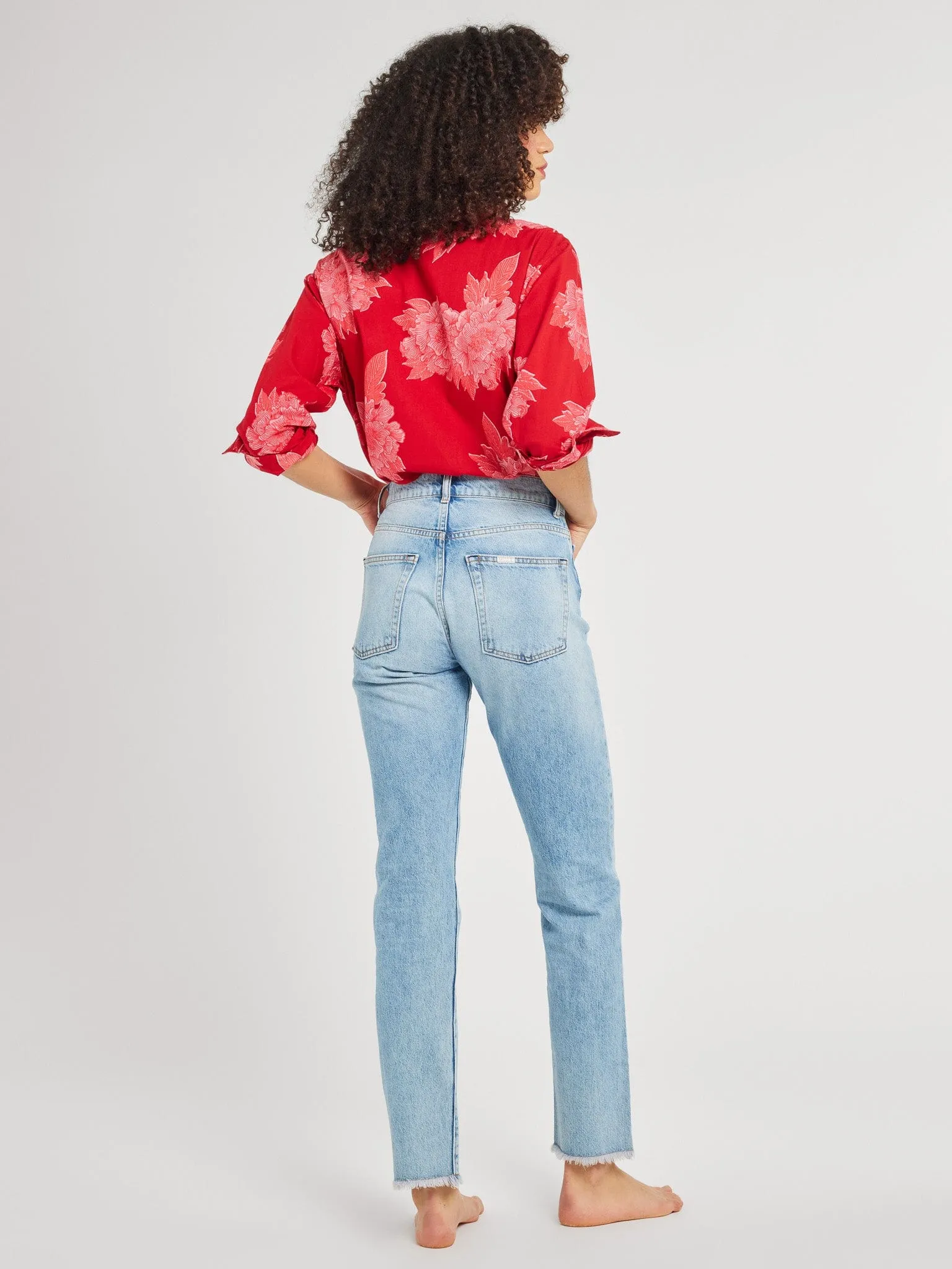 Iris Top in Crimson Floral