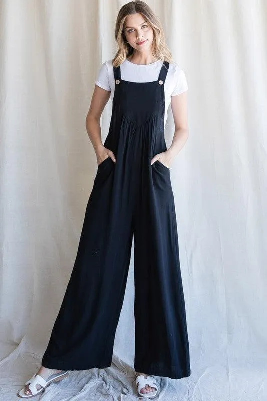 Jamie Solid Overalls with Pockets