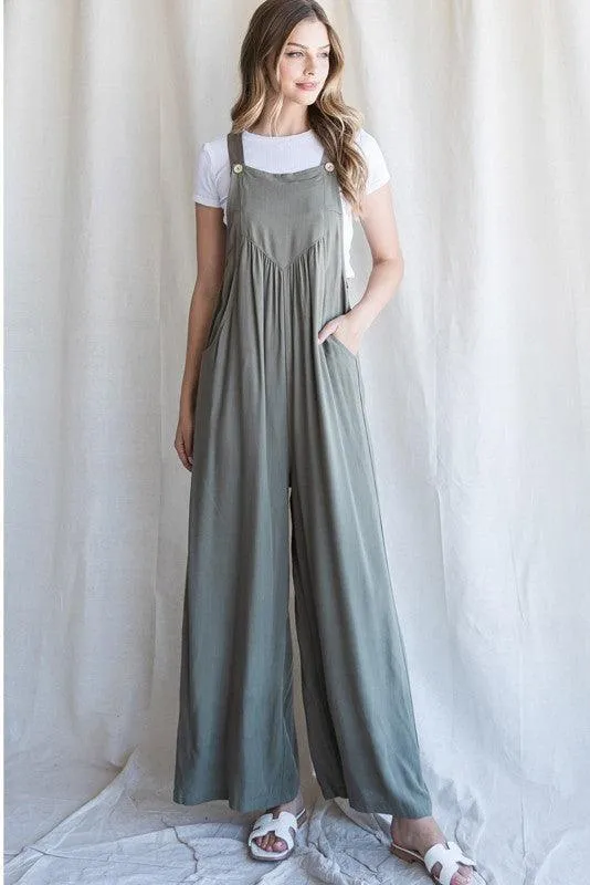 Jamie Solid Overalls with Pockets