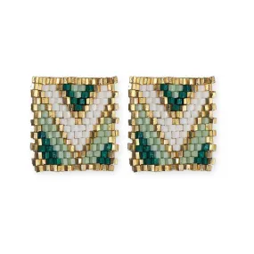 Kallie Rectangle Post Beaded Earrings