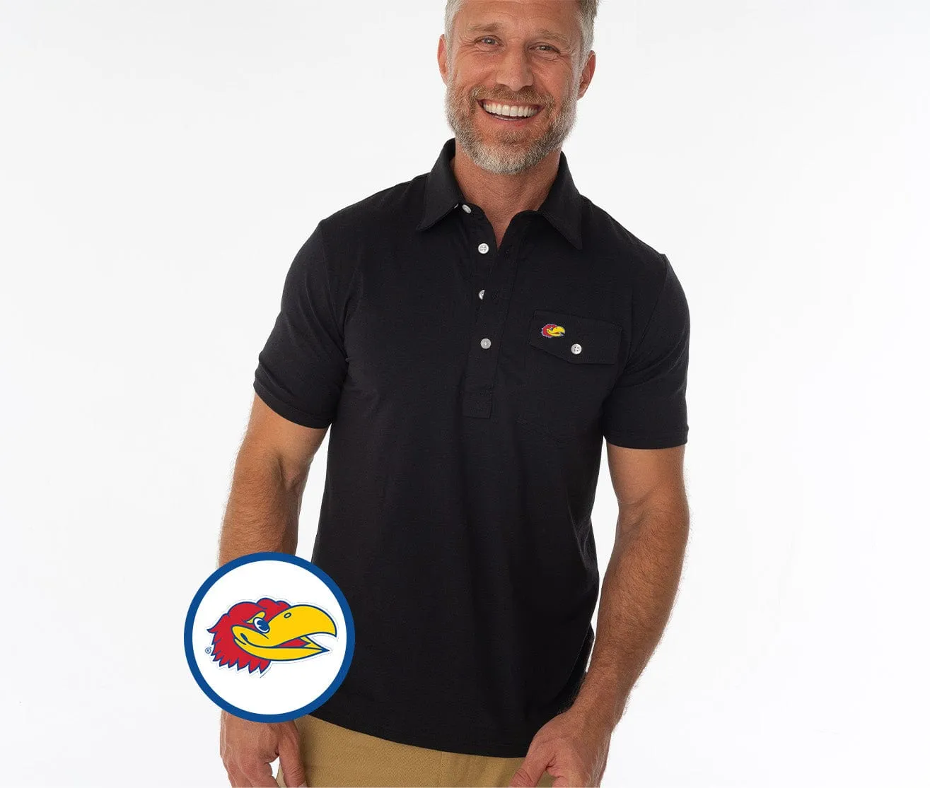 Kansas - Coach's Performance Players Shirt - Jayhawk - Black