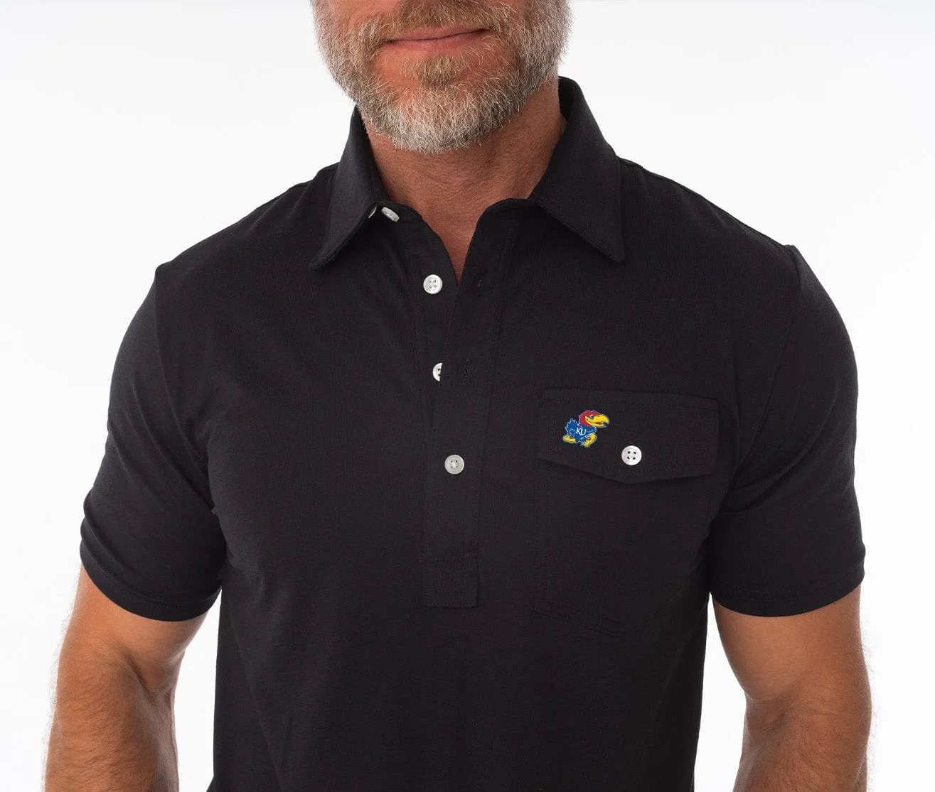 Kansas - Coach's Performance Players Shirt - Jayhawk - Black