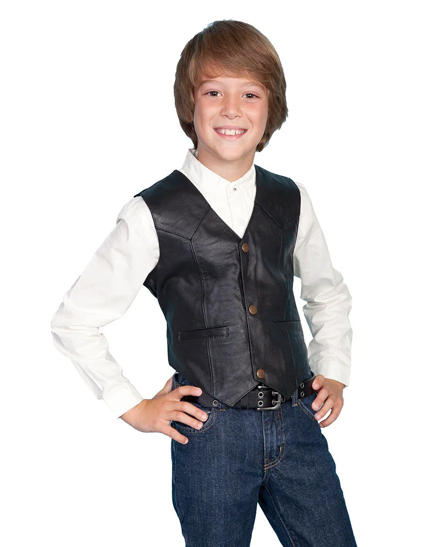 Kids' Snap Front Lambskin Vest