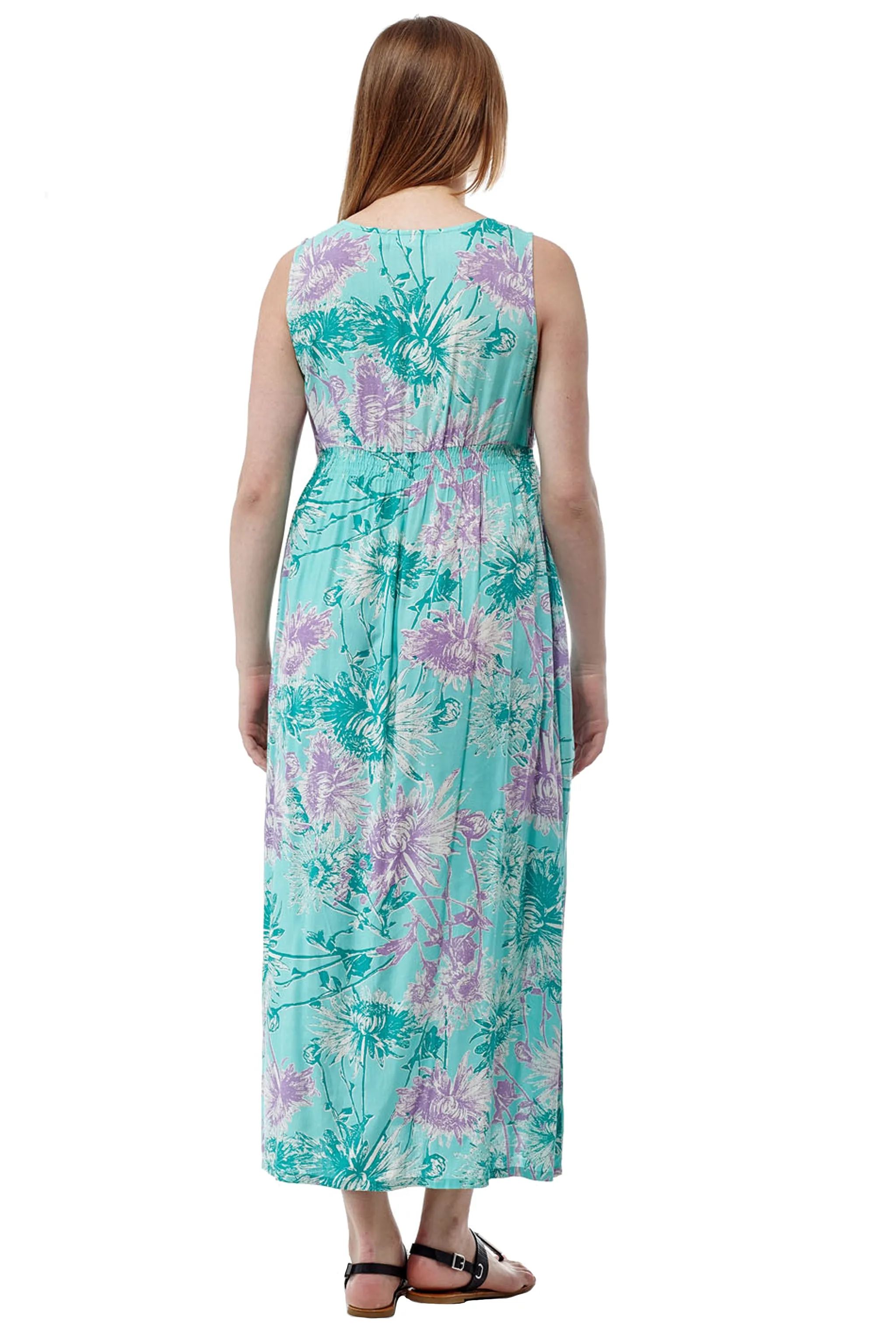 La Cera Sleeveless V-Neck Maxi Dress