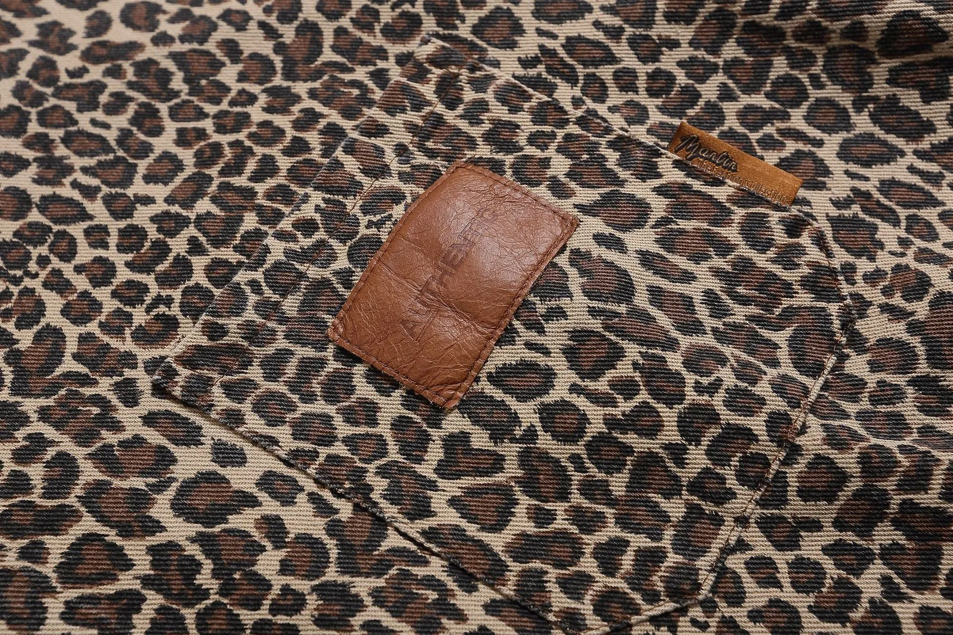 Leopard | Vintage Patch Denim  Polo T Shirt