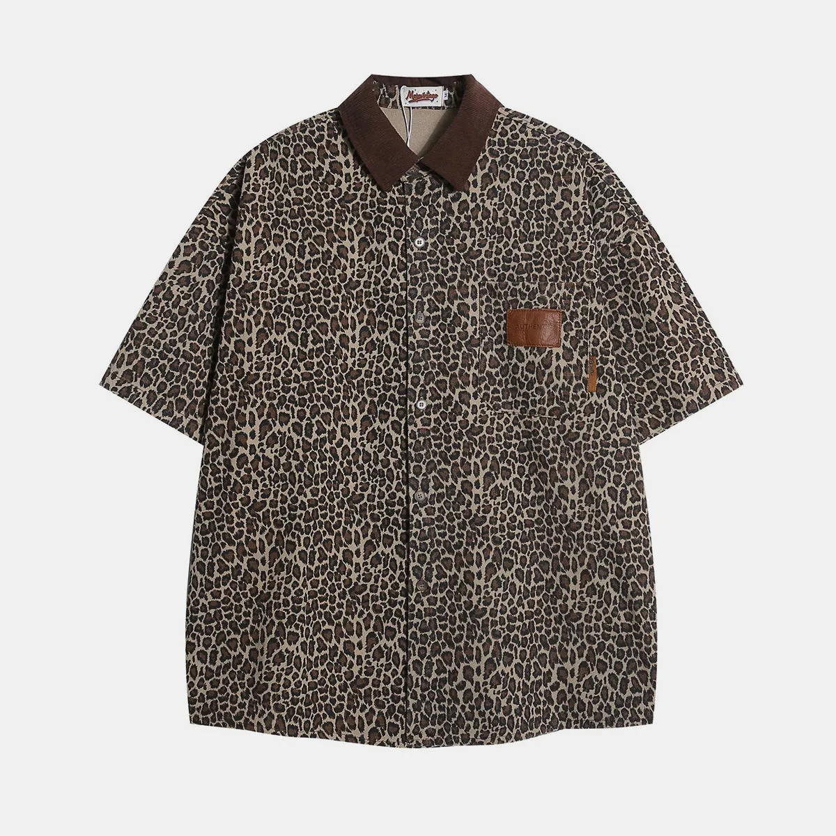 Leopard | Vintage Patch Denim  Polo T Shirt