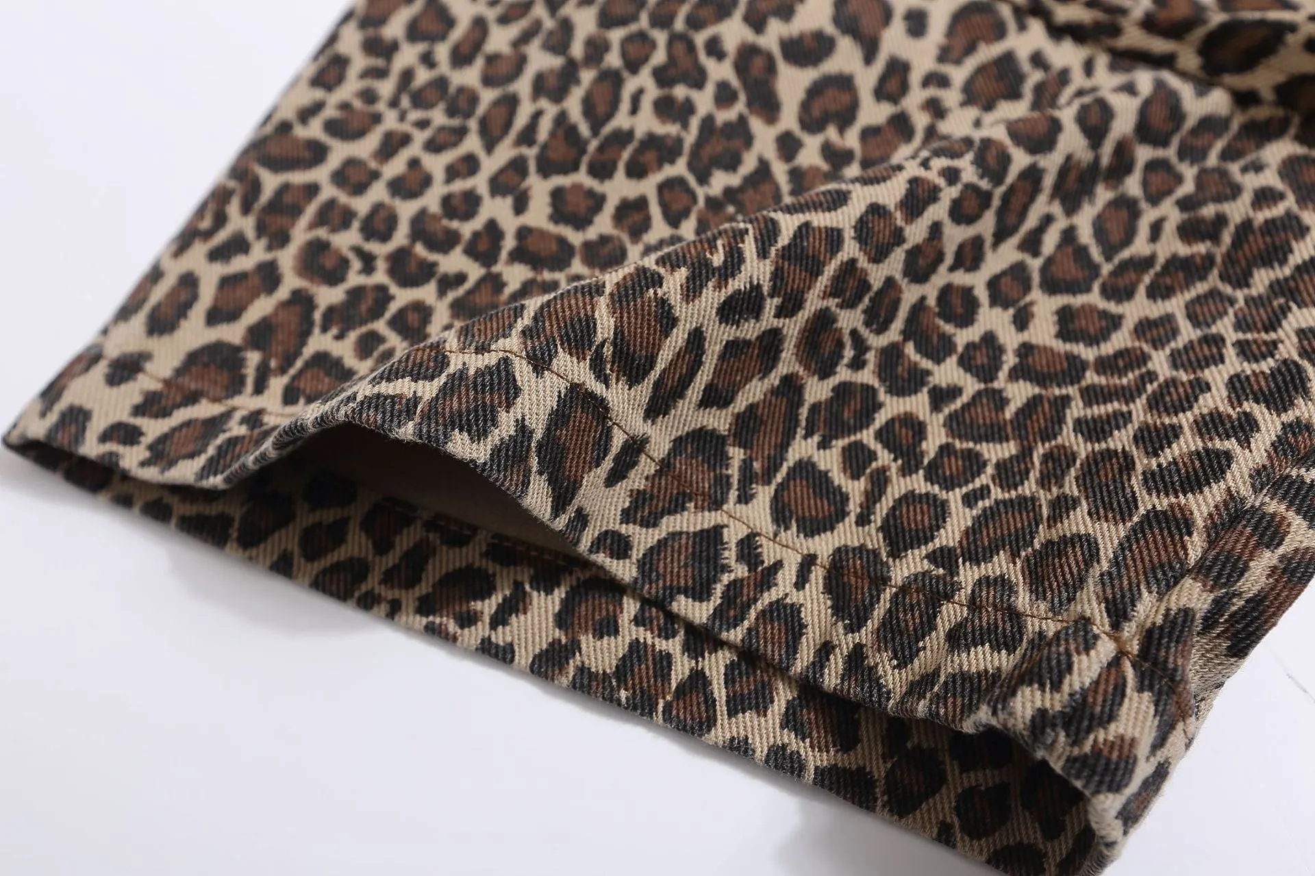 Leopard | Vintage Patch Denim  Polo T Shirt