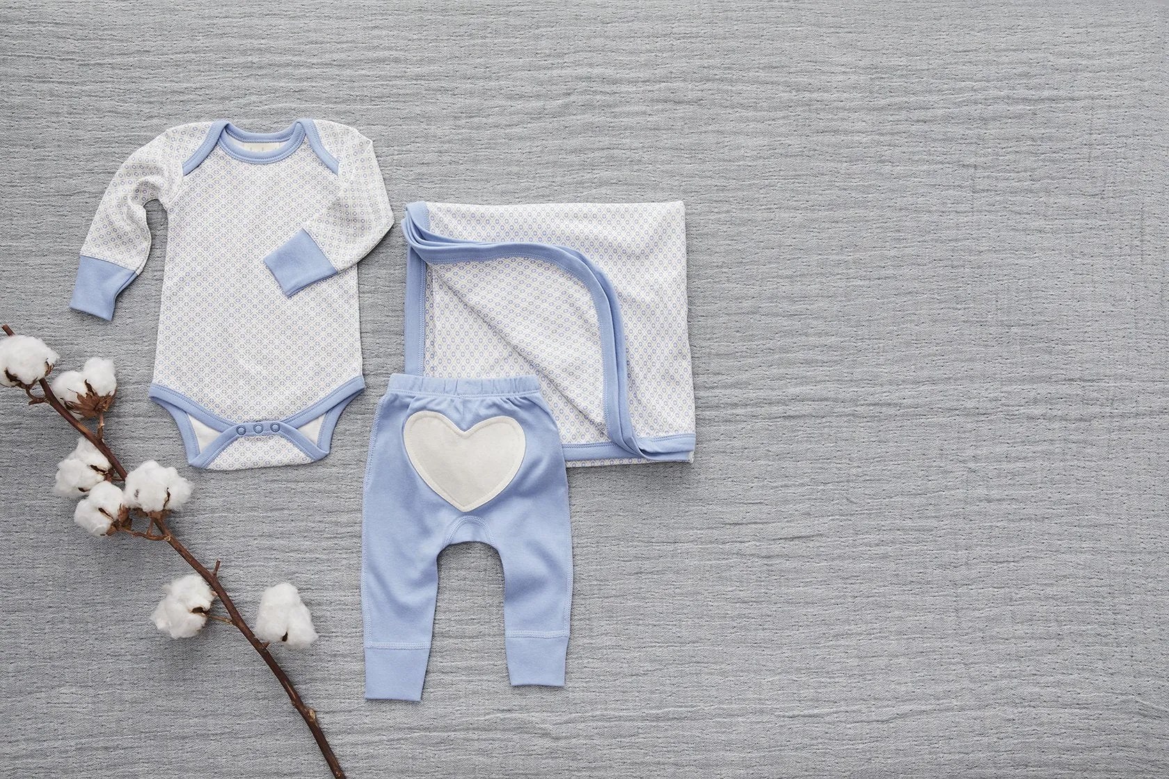 Little Boy Blue Long Sleeve Bodysuit