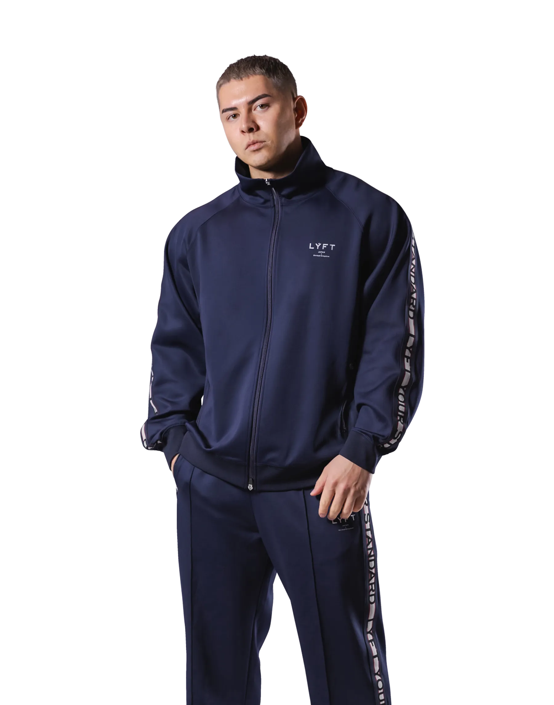 Logo Line Track Jacket - Navy