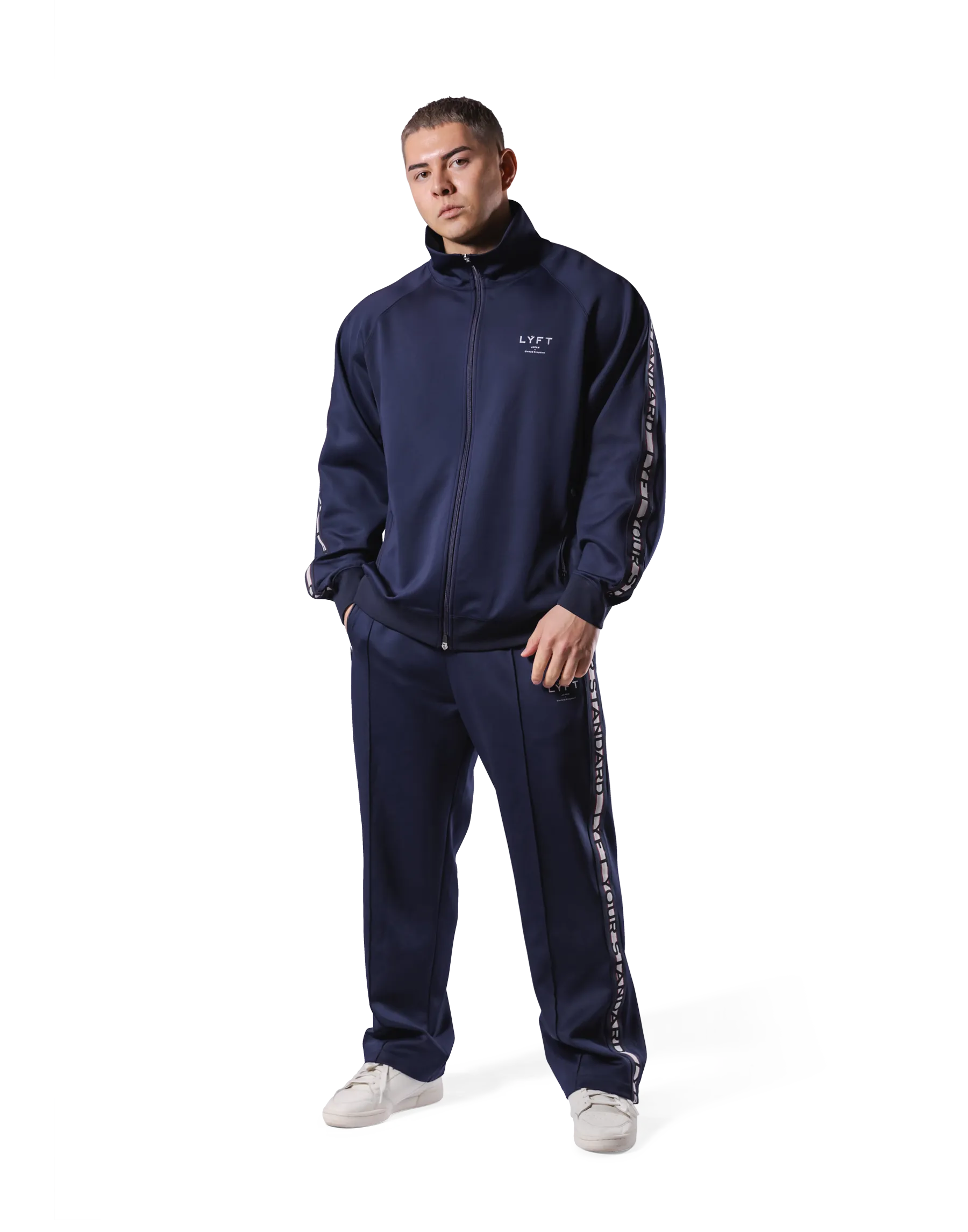 Logo Line Track Jacket - Navy