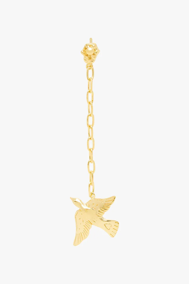 Lucky Swallow Chain Earring Goldplated