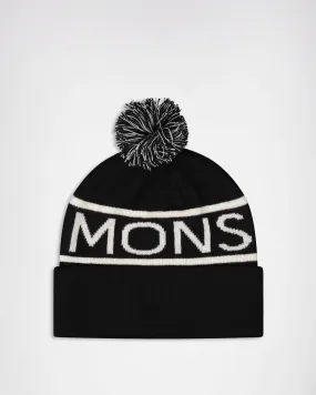 McCloud Merino Pom Pom Beanie - Black / White