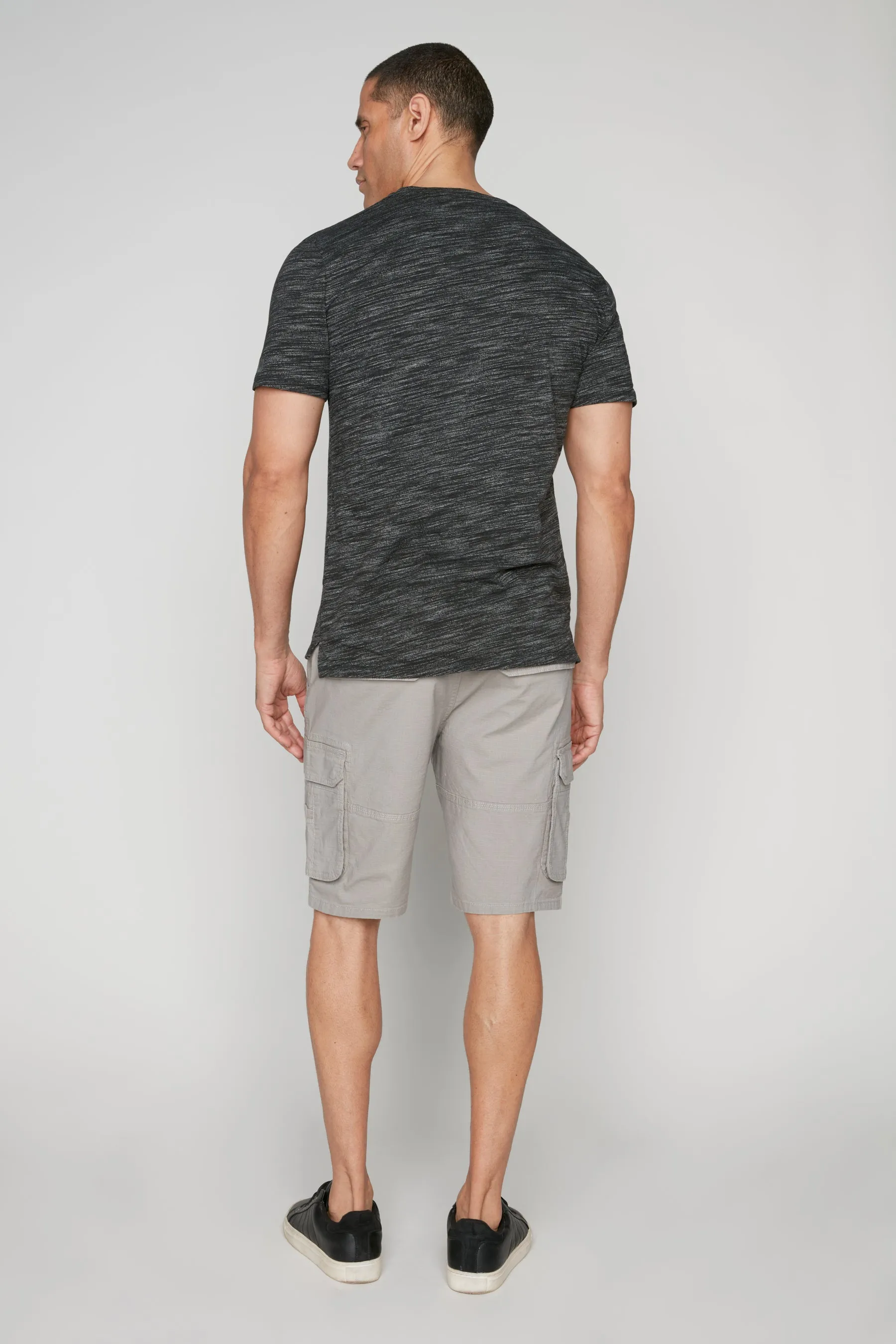 Mens Belted Cargo Ripstop Shorts - Light Grey