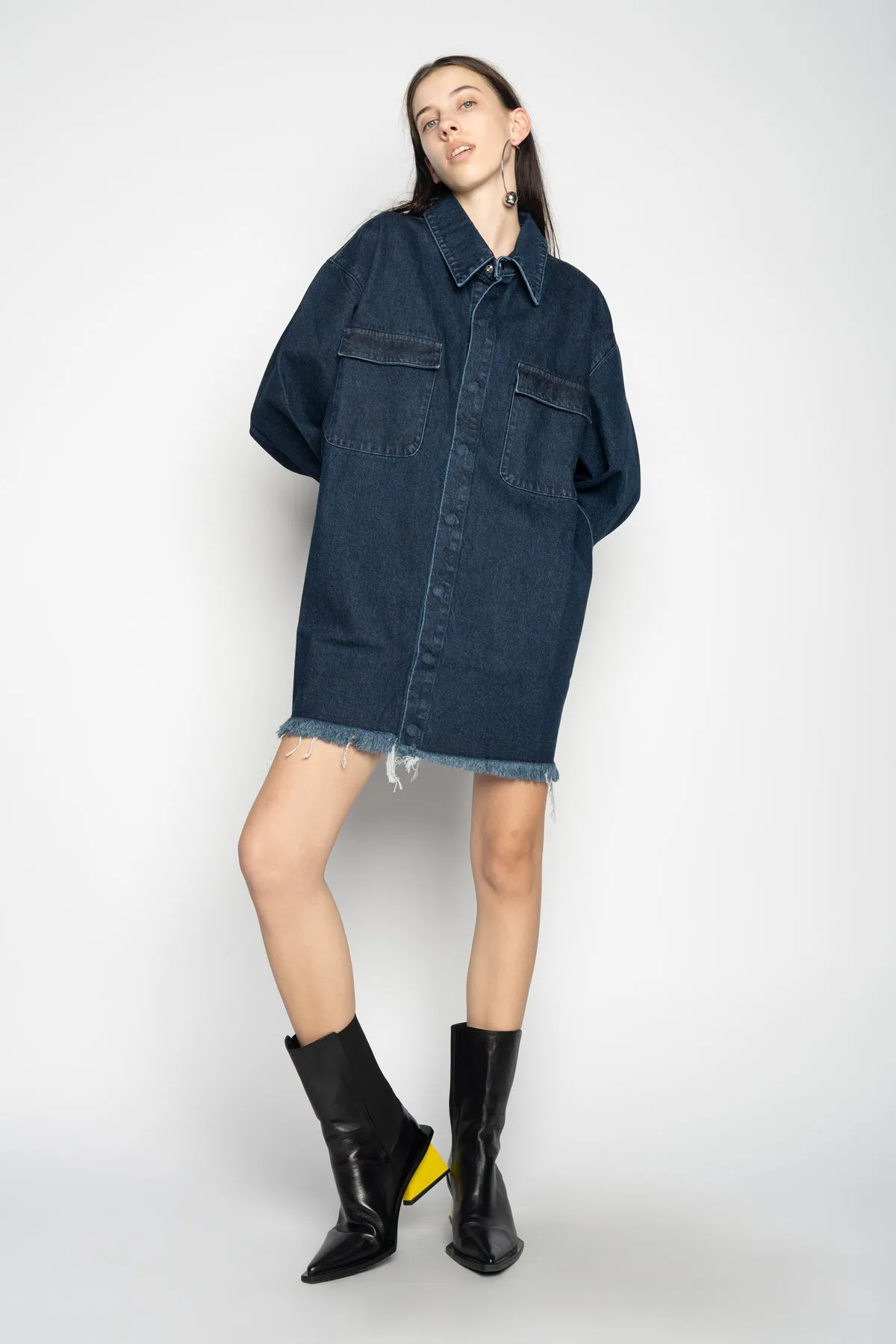 NAVY DENIM OVERSHIRT