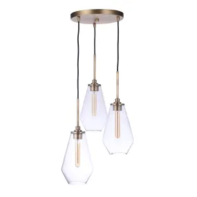 Nimbus 3 Light Pendant - Brass