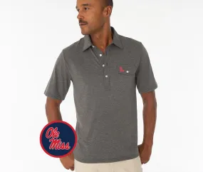 Ole Miss - Coach's Performance Players Shirt - Ole Miss Stack - Heather Gray