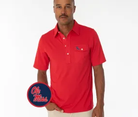 Ole Miss - Coach's Performance Players Shirt - Ole Miss Stack - Red