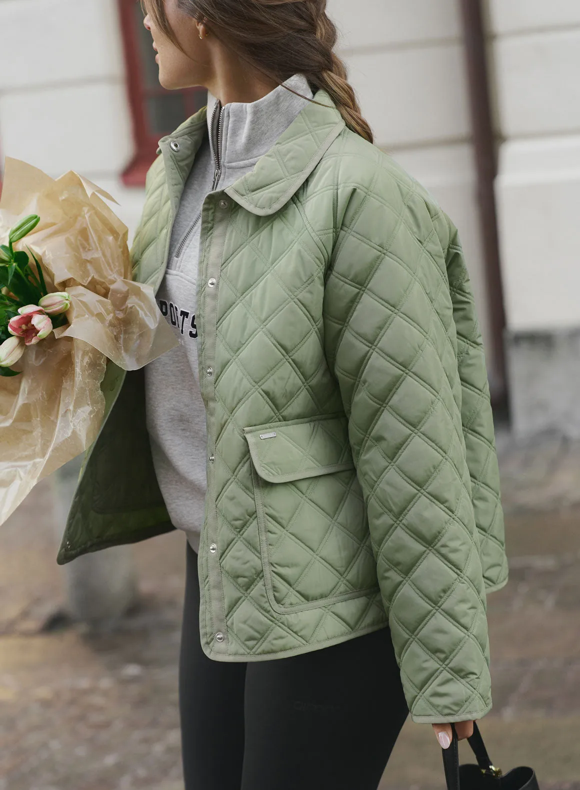 Pale Khaki Quilted Femme Jacket