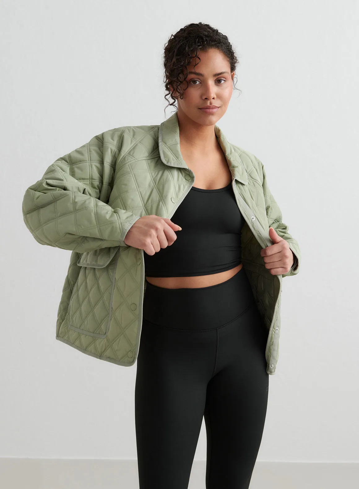 Pale Khaki Quilted Femme Jacket