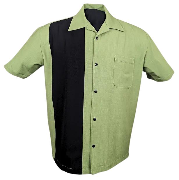 PopCheck Single Wide Panel Bowling Shirt in Apple/Black