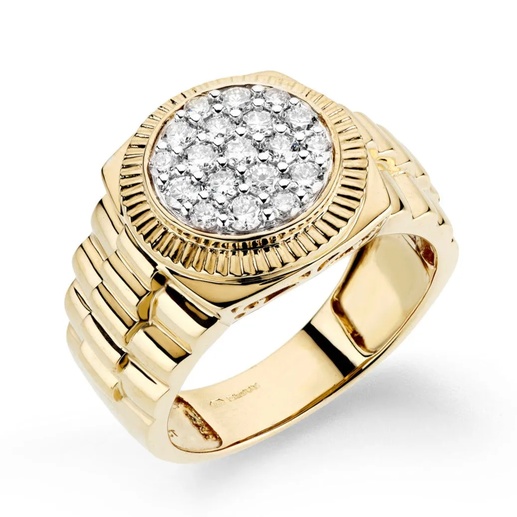 Presidential All Gold Ring and Diamond Top