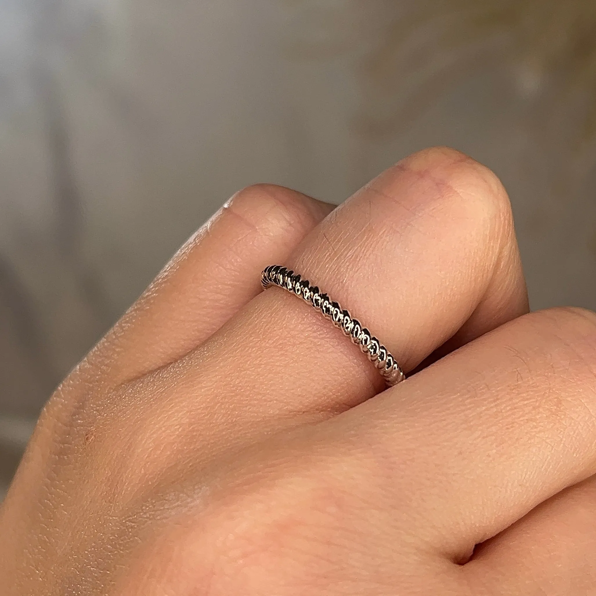 "Aspen" Minimalist Twisted Rope Contemporary Eternity Ring ET72