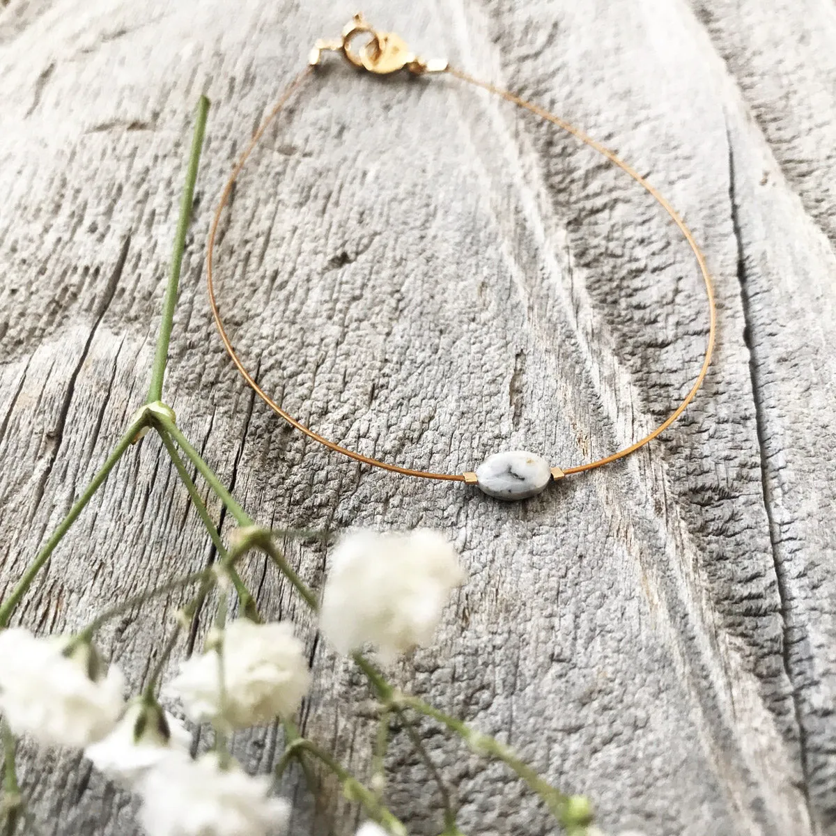 "Billie" Ocean Jasper Gemstone Minimalist Bracelet