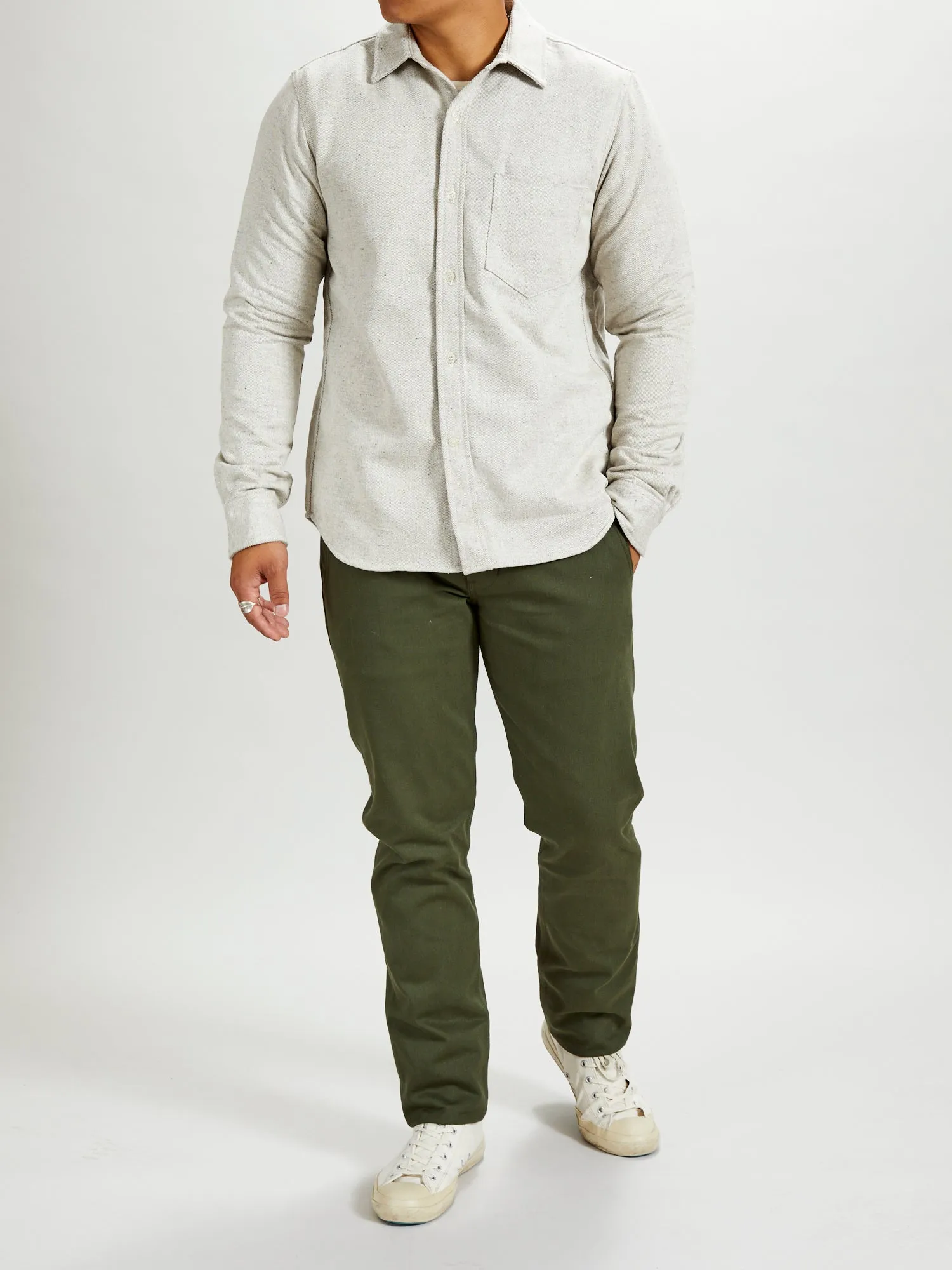 "Oxford Shirt" in Natural Reverse Brushed Flannel