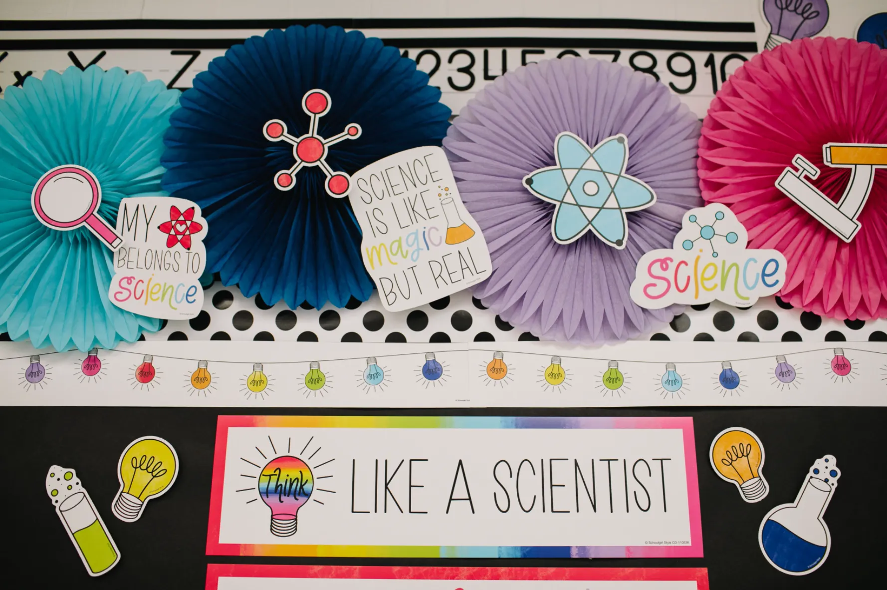 "Think Like a Scientist" Mini Bulletin Board Set | Light Bulb Moments | UPRINT | Schoolgirl Style