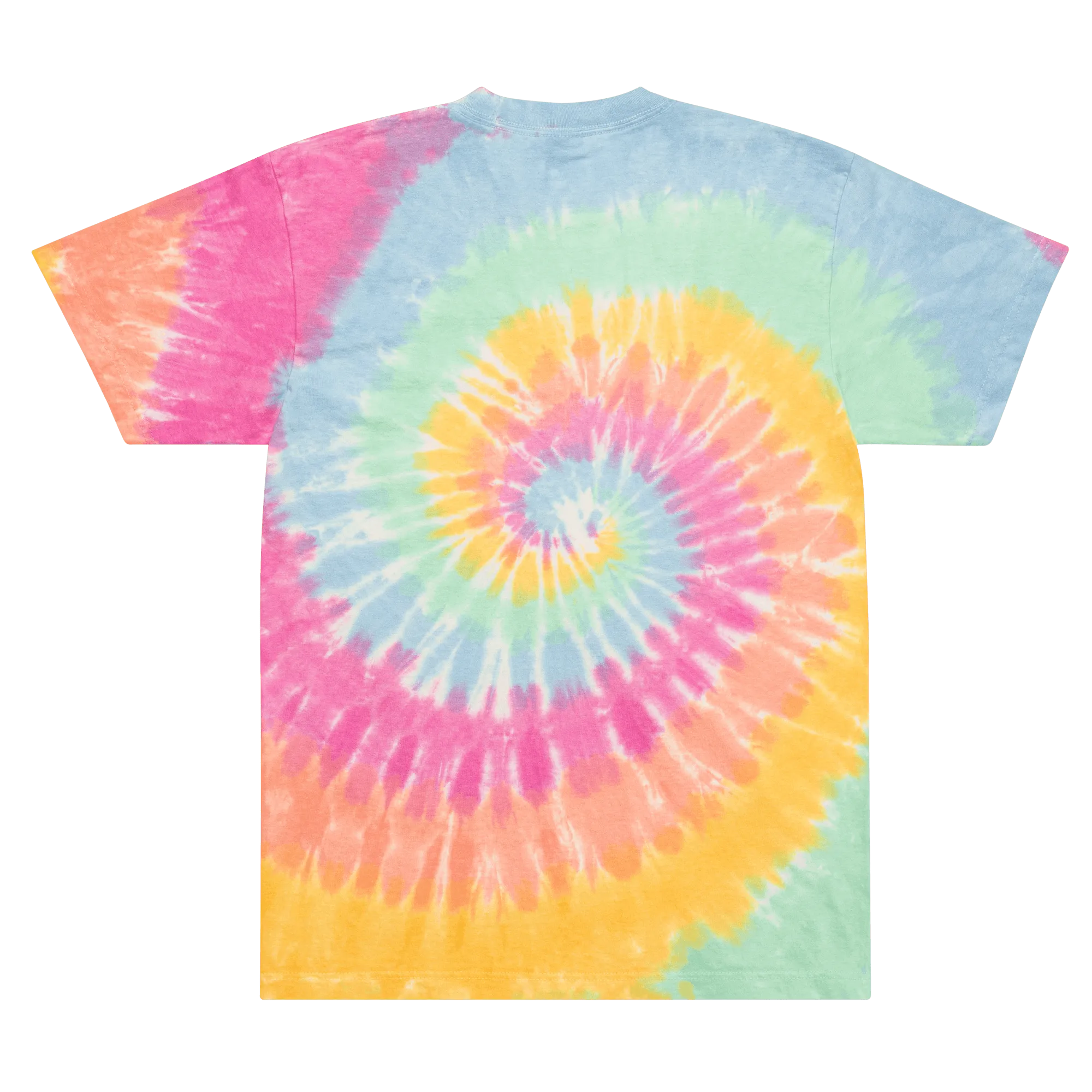 Rainbow Embroidered - Oversized Tie Dye