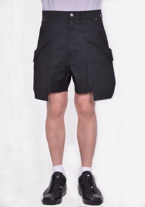 RICK OWENS MEN RR01D3322 TE STEFAN CARGO SHORTS BLACK