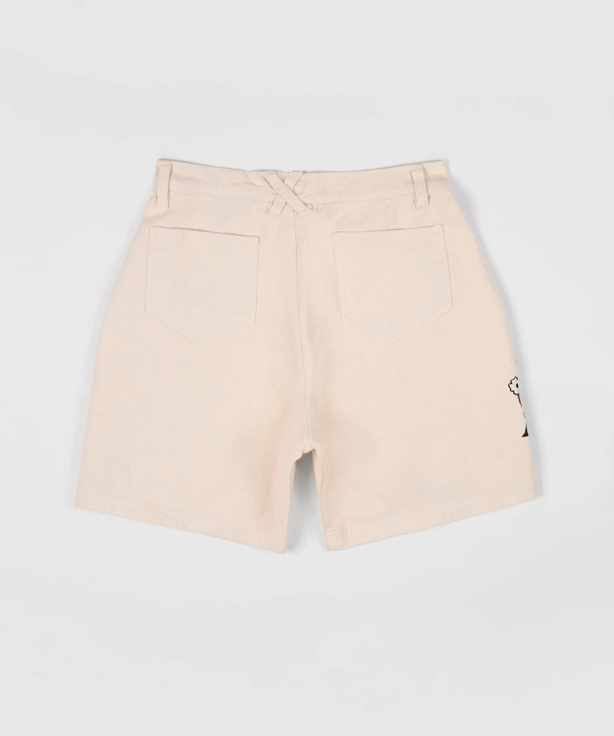 Roses Woven Shorts - Cream