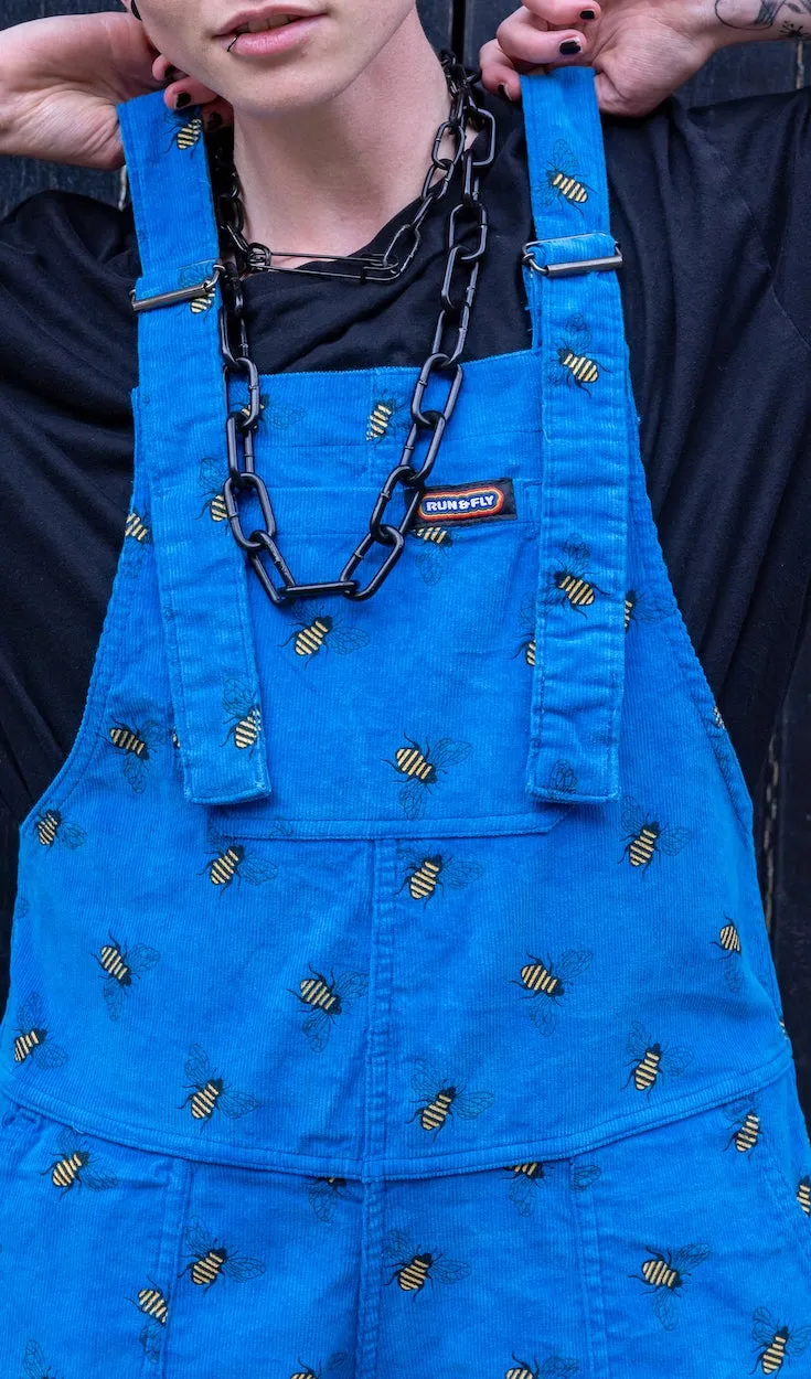 Run and Fly Blue Bee Cord Dungarees