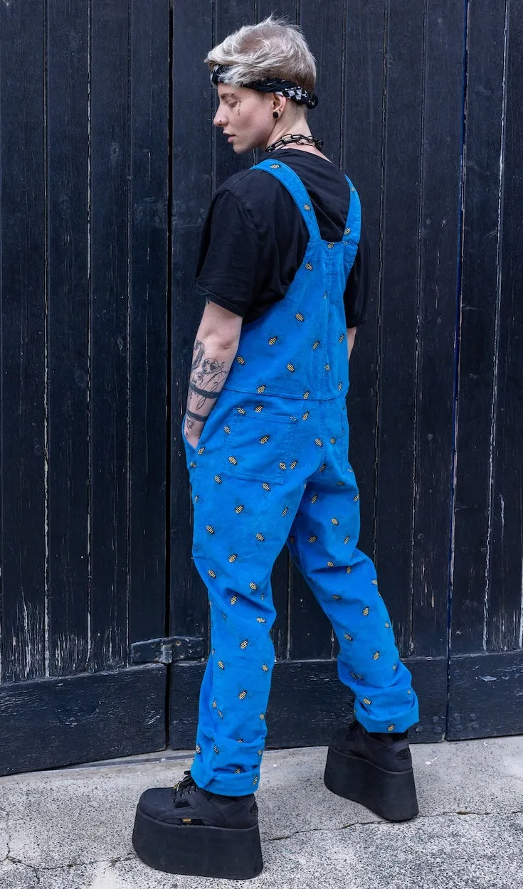 Run and Fly Blue Bee Cord Dungarees