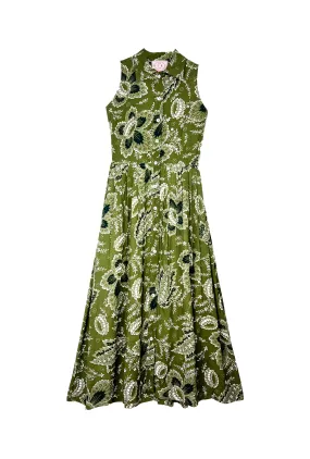 SAMPLE - Buru x Jaimie Dewberry Sleeveless Shirtdress - Green Floral