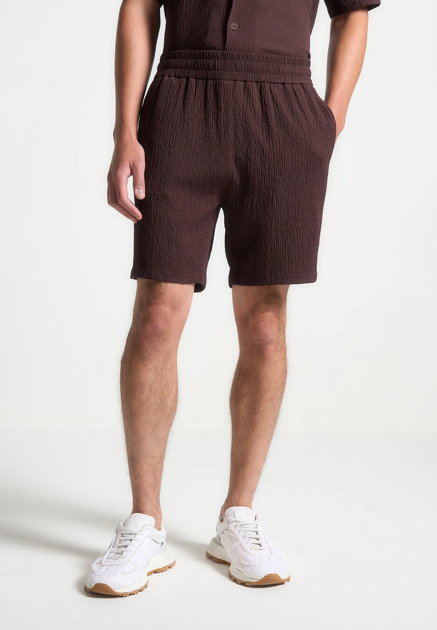 Seersucker Shorts - Brown