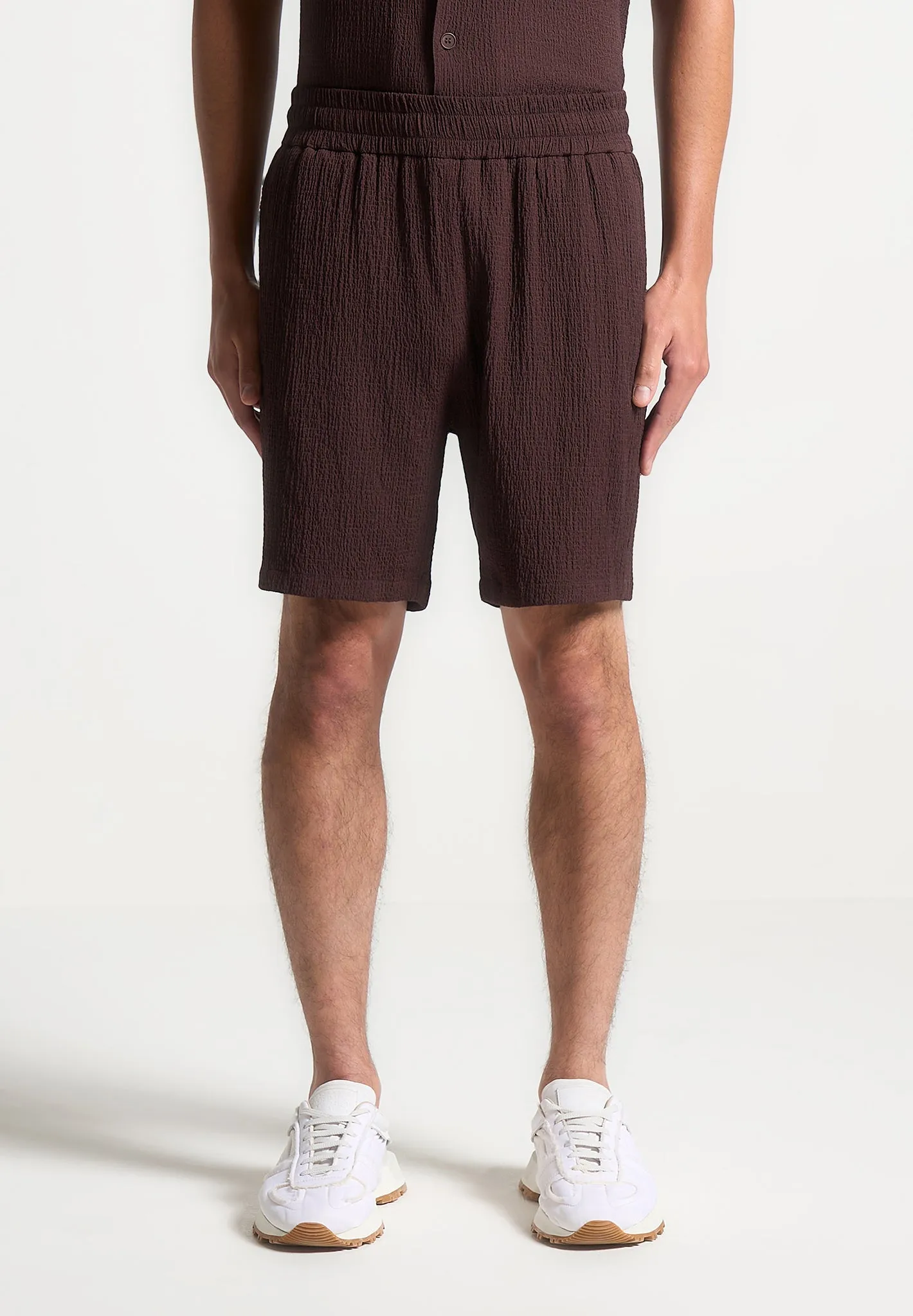 Seersucker Shorts - Brown