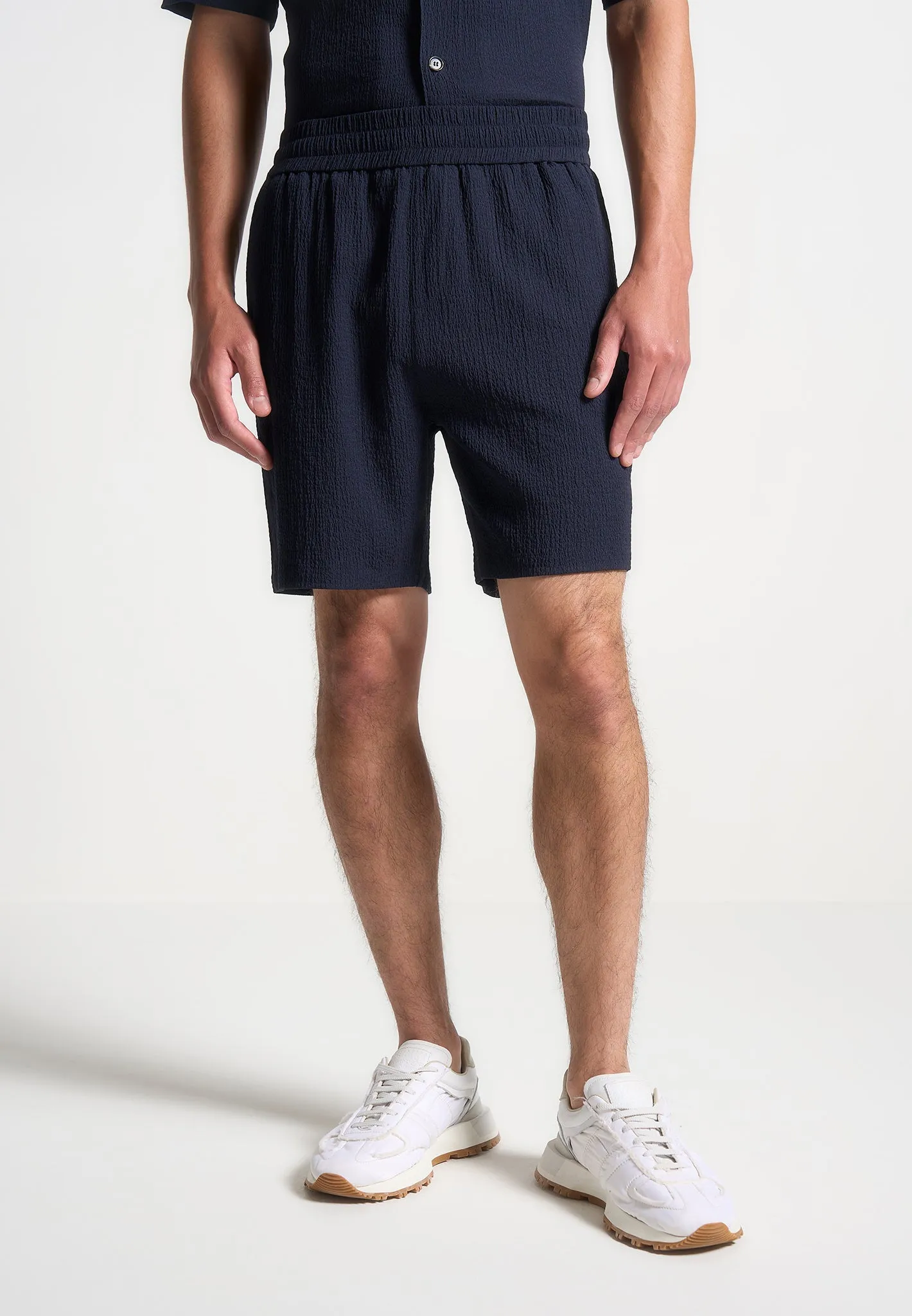 Seersucker Shorts - Navy