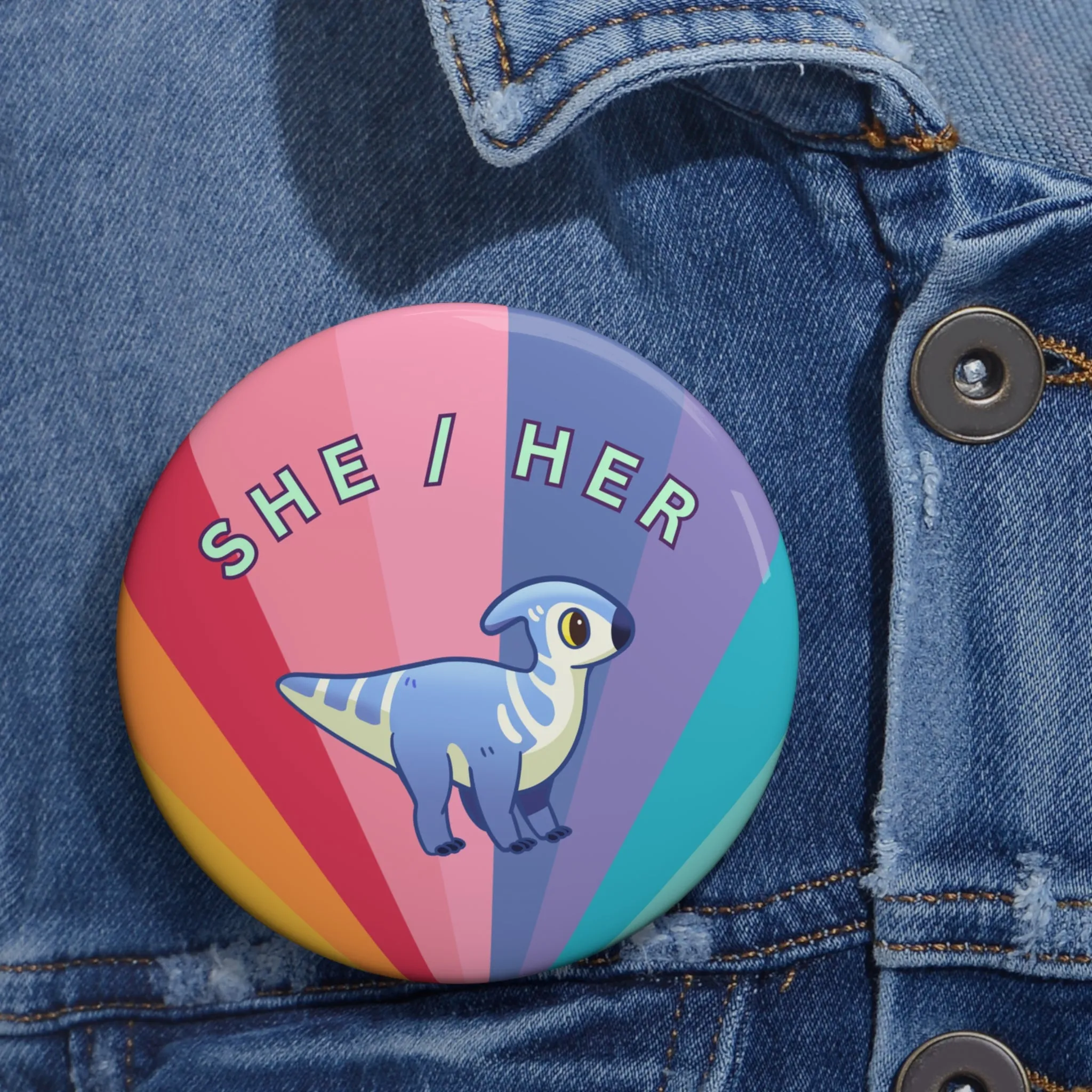 She/Her Lucky Pronoun - Pin Badge