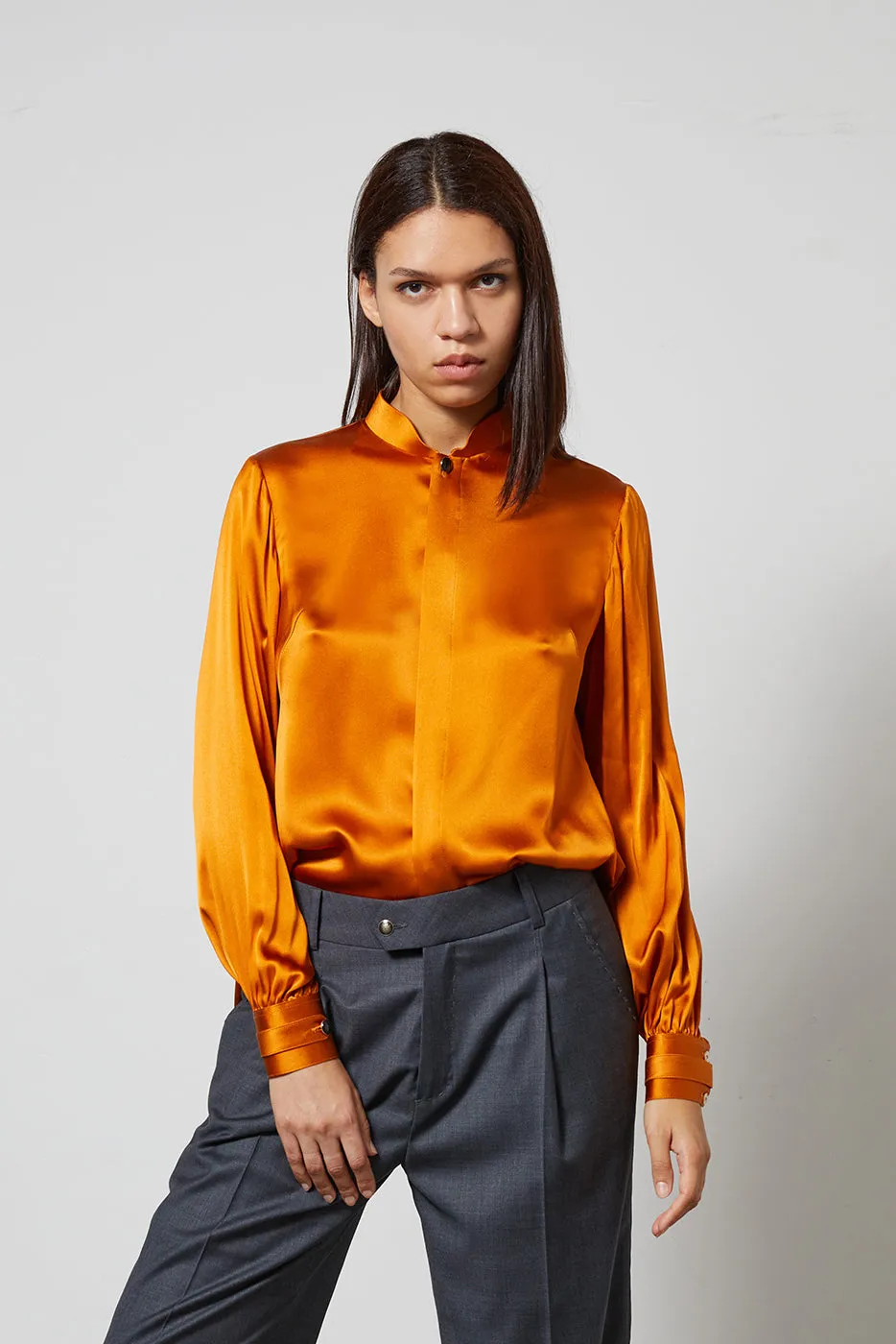 SKY B ochre - silk blouse