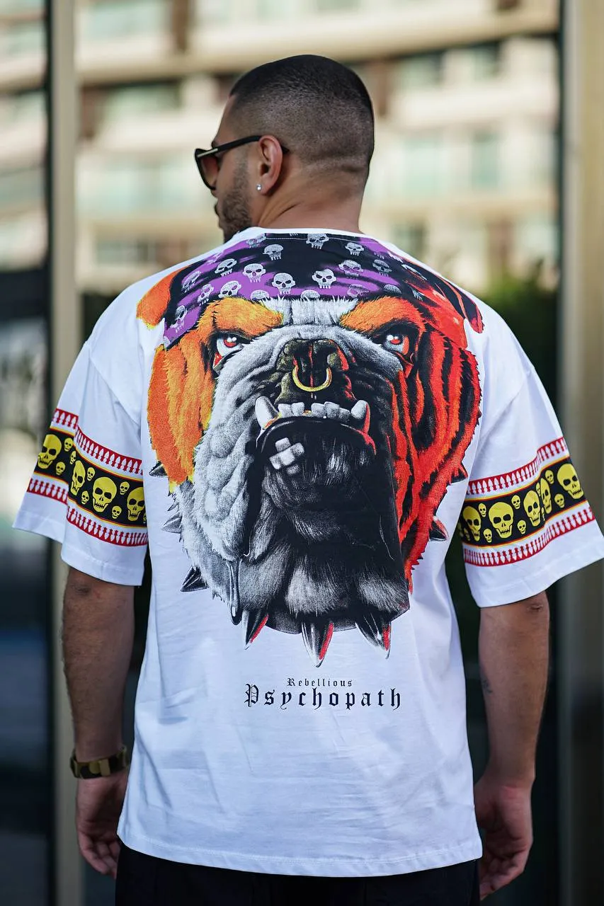 Sneakerjeans White Psychopath Printed Oversize T-Shirt ES75