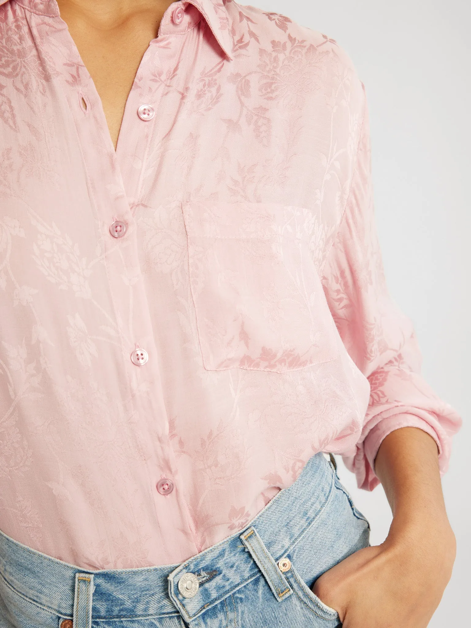 Sofia Top in Pink Jacquard