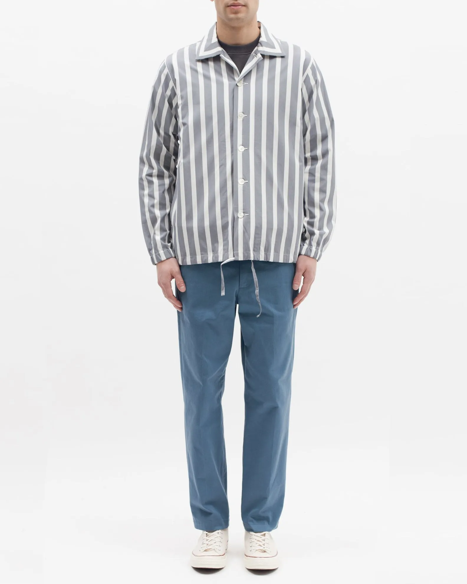 Stripe Coach Shirt - Grey