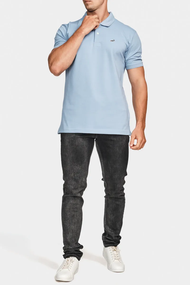 Supima Polo Slim Fit HS T-Shirt Blue - Blue Yonder