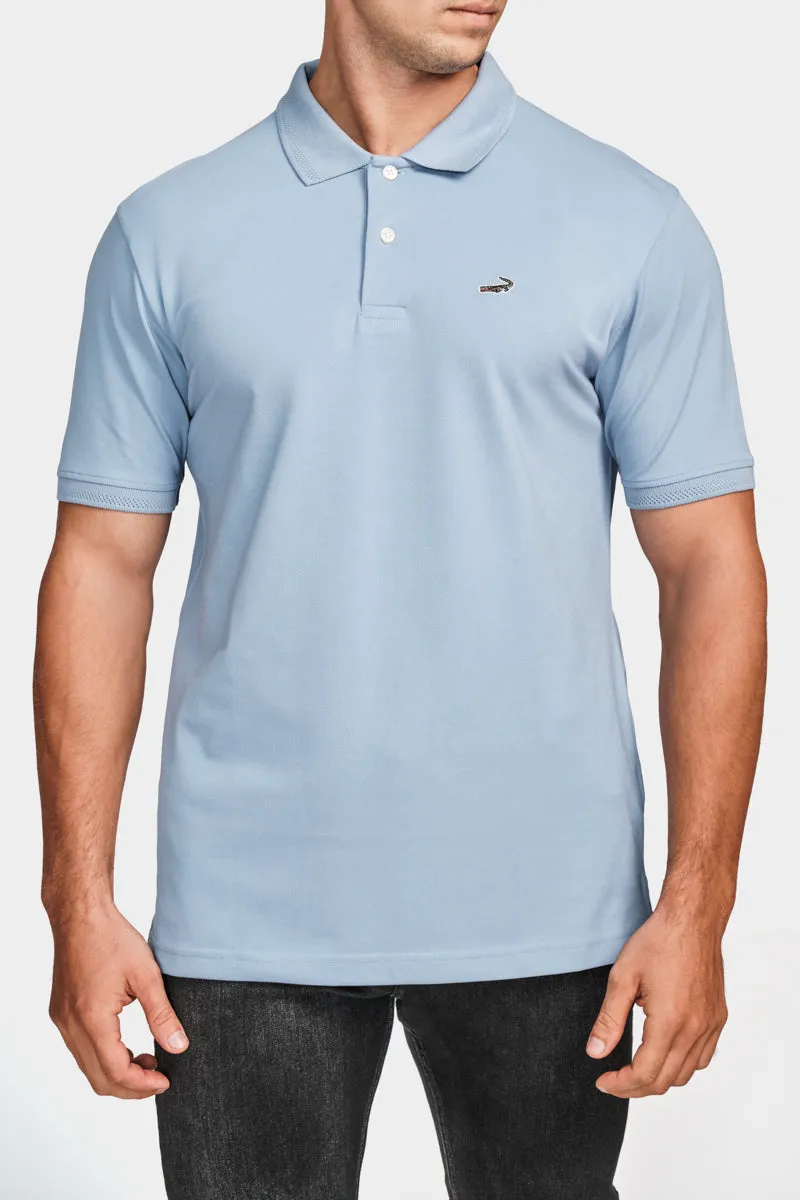 Supima Polo Slim Fit HS T-Shirt Blue - Blue Yonder